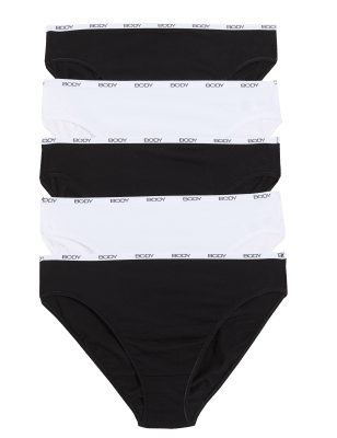 

Womens BODY Body - 5er-Pack Slips mit hoch ausgeschnittenem Bein aus Supima-Baumwolle - Black Mix, Black Mix
