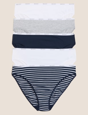 

Womens 5pk Supima Cotton Body High Leg Knickers - Navy Mix, Navy Mix