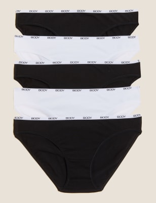 

Womens 5pk Supima Cotton Body Bikini Knickers - Black Mix, Black Mix