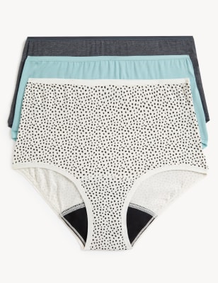 

M&S Collection Pack de 3 braguitas altas para la menstruación de absorción moderadaWomens - Sea Green, Sea Green