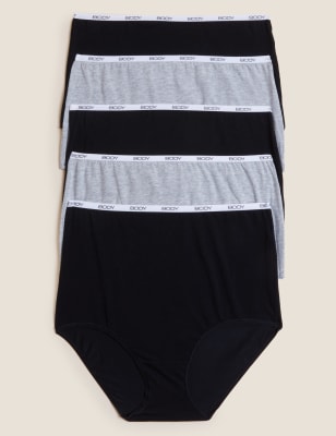 

M&S Collection Pack de 5 braguitas altas de algodón SupimaWomens - Grey Mix, Grey Mix