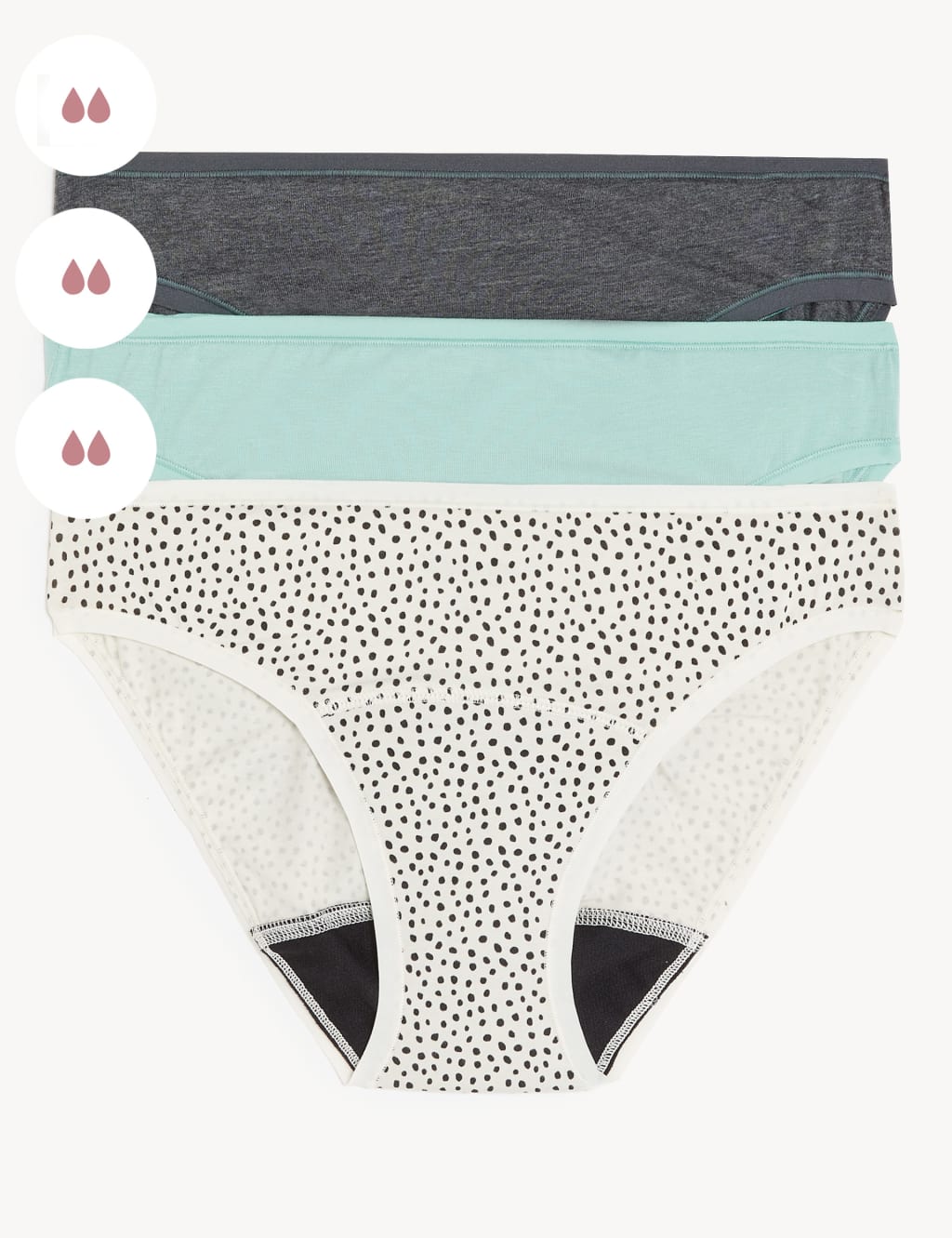 3pk Moderate Absorbency Period Bikini Knickers image 1