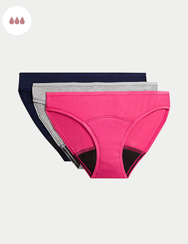 Lot de 3&nbsp;culottes bikini menstruelles ultra-absorbantes - CH