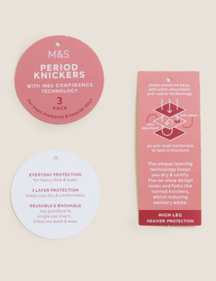 

Womens M&S Collection 3er-Pack Bikinislips mit hoher Saugkraft für die Tage - Dark Grey Mix, Dark Grey Mix