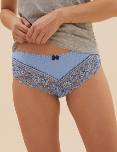 Buy Marks & Spencer Medium Rise Three-Fourth Coverage Hipster Panty - Grey  Marl at Rs.649 online