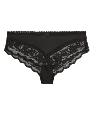 

Womens M&S Collection Lace Trim Brazilian Knickers - Black, Black