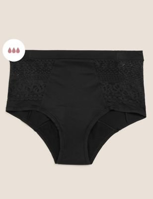 Womens Confidence Culotte menstruelle emboîtante ultra-absorbante - Black