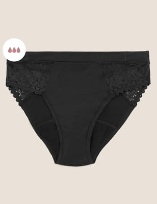 

Womens Confidence Slip mit hoch ausgeschnittenem Bein und hoher Saugkraft für die Tage - Black, Black