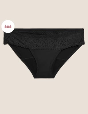 

Womens M&S Collection High Absorbency Period Bikini Knickers - Black, Black