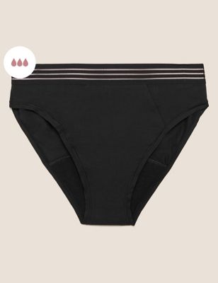 

Womens Confidence High Absorbency High Leg Period Knickers - Black, Black