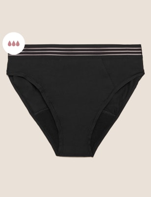 

Womens Confidence High Absorbency High Leg Period Knickers - Black, Black