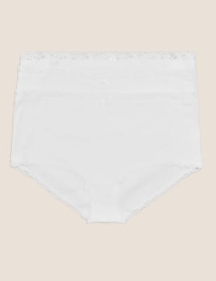 

Womens M&S Collection 3pk Cotton Rich High Rise Shorts - White, White