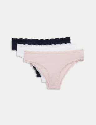 

M&S Collection Pack de 3 braguitas brasileñas de algodónWomens - Soft Pink, Soft Pink