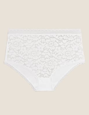  Culotte emboîtante en coton et dentelle - White