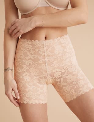

Womens M&S Collection Radlerhose aus durchgehender Spitze ohne sichtbare Abdrücke - Soft Opaline, Soft Opaline