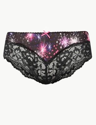 Small terracotta spot mesh high leg knicker 6 1