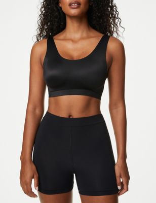 M&S Women's Flexifit High Rise Sleep Knicker Shorts - 8 - Black, Black