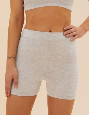 Marks And Spencer Womens M&S Collection Flexifit High Rise Sleep Knicker Shorts - Grey Marl