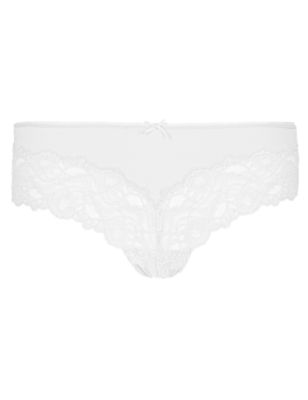 Lace Trim Low Rise Brazilian Knickers | M&S Collection | M&S