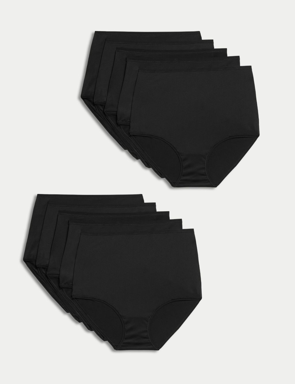 Brilliant Basics Women's Cotton Full Brief 5 Pack - Black - Size 10