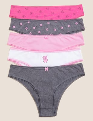 

Womens M&S Collection 5pk Cotton Rich Percy Pig™ Brazilian Knickers - Pink Mix, Pink Mix