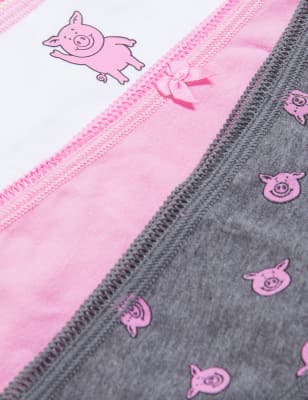 

Womens M&S Collection 5er-Pack Slips mit hohem Baumwollanteil und Percy Pig™-Motiv - Pink Mix, Pink Mix