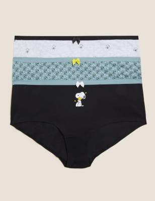 3pk Cotton Lycra® Snoopy™ Printed Knicker Shorts