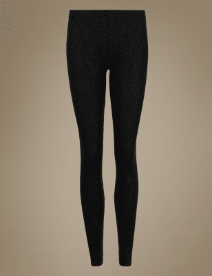 glitter thermal leggings