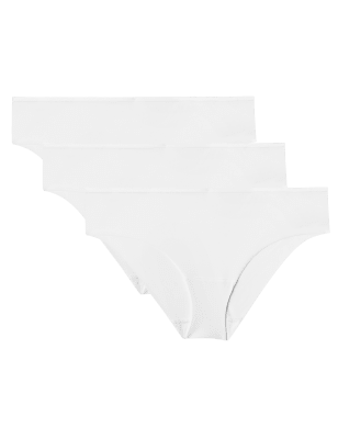 

Womens M&S Collection 3pk No VPL Brazilian Knickers - White, White