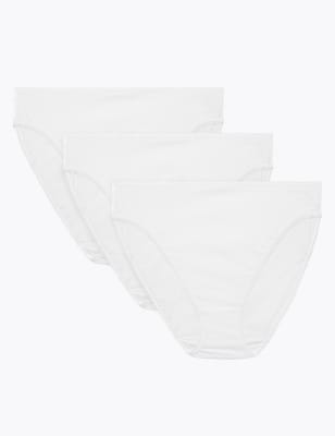 3pk Pure Cotton High Leg Knickers