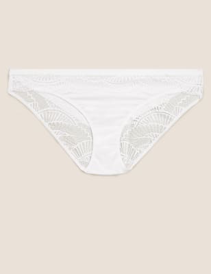 

M&S Collection Braguitas tipo bikini de talle bajo con encajeWomens - White, White
