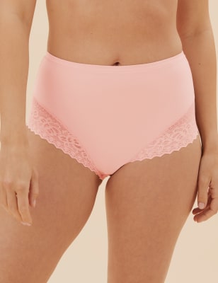 Culotte emboîtante ultra-douce, ornée de dentelle - Pink