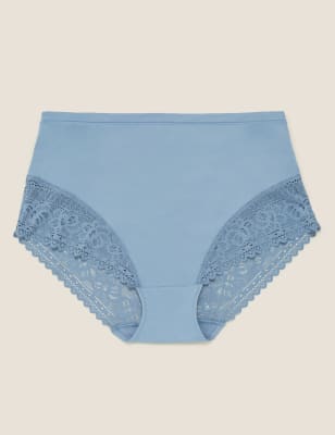  Culotte emboîtante ultra-douce, ornée de dentelle - Grey Blue