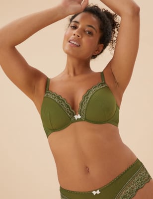 

Womens M&S Collection Plunge-BH mit Bügel und Spitzenbesatz (A-E) - Sherwood, Sherwood