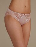 Floral Embroidered High Leg Knickers