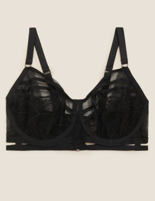 

Womens Autograph Calvi Embroidery Wired Bustier F-H - Black, Black