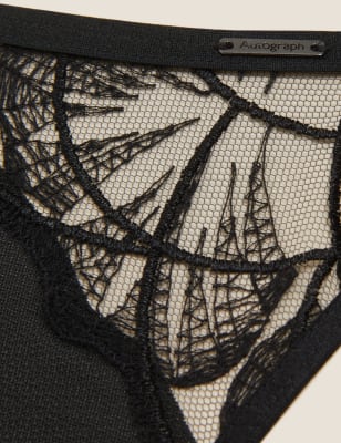 

Womens Autograph Calvi Embroidery Thong - Black, Black