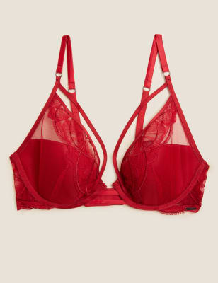 Victoria's Secret Victoria Secret Bra 34DDD Unlined Plunge Red Lace  India