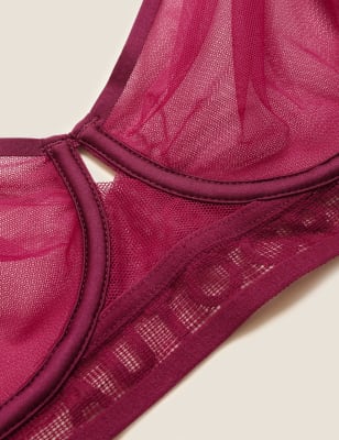 

Womens Autograph Tivoli Mesh Wired Full Cup Bra A-E - Claret, Claret