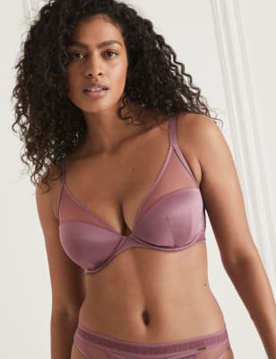 

Womens Autograph Plunge-Bügel-BH mit Mesh „Tivoli“ (F-H) - Dusted Mauve, Dusted Mauve
