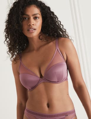 

Womens Autograph Tivoli Mesh Wired Plunge Bra F-H - Dusted Mauve, Dusted Mauve