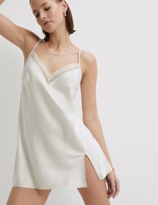 Autograph Womens Porto Satin Slip - 8 - Ivory, Ivory