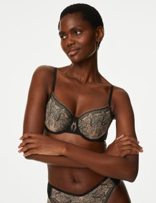 MARKS & SPENCER Anise Lace Wired Balcony Bra A-E T332336NAVY (42B) Women  Everyday Non Padded Bra - Buy MARKS & SPENCER Anise Lace Wired Balcony Bra  A-E T332336NAVY (42B) Women Everyday Non