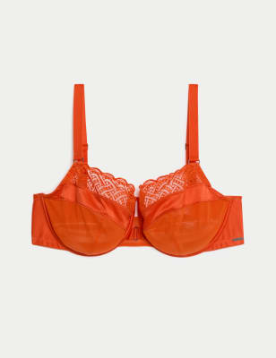 

Womens Autograph Belize Embroidery Wired Balcony Bra (F-H) - Bright Orange, Bright Orange