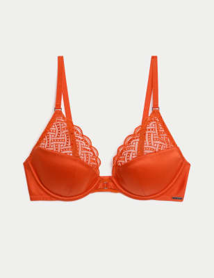 

Womens Autograph Belize Embroidery Wired Plunge Bra A-E - Bright Orange, Bright Orange