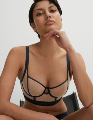 Tivoli Mesh Wired Longline Balcony Bra (A-E) - CA