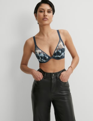 Tivoli Mesh Printed Wired Plunge Bra (A-E) - NL