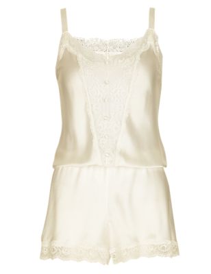 Silk Teddy with French Designed Rose Lace | Rosie for Autograph | M&S