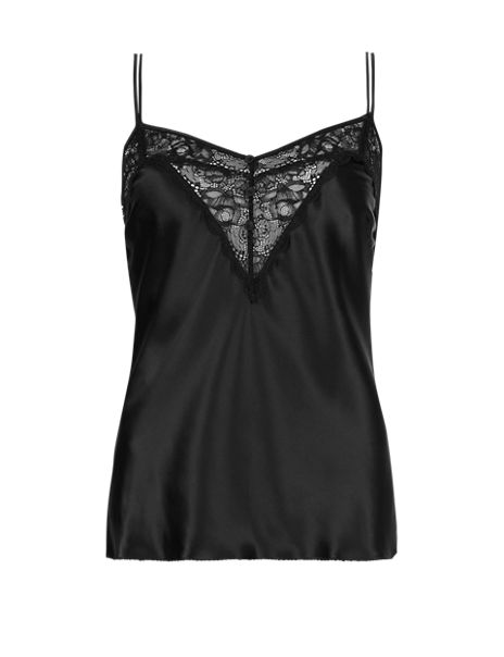Silk Camisole with French Designed Rose Lace | Rosie for Autograph | M&S