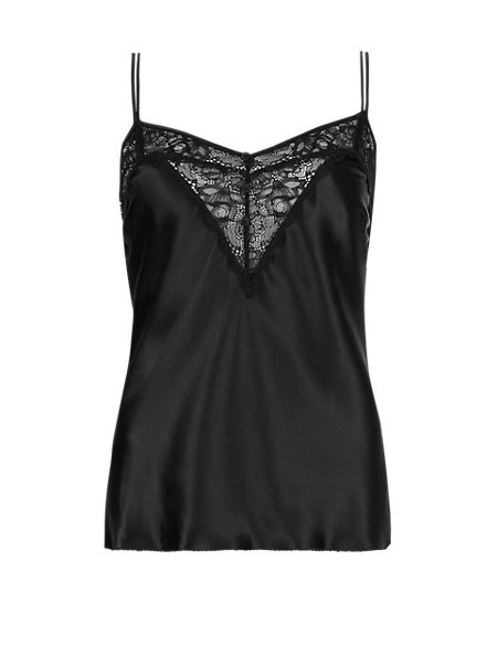Silk Camisole with French Designed Rose Lace | Rosie for Autograph | M&S